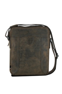 Коричневый мессенджер из нубука Strellson