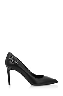 Черные кожаные туфли с логотипом Philipp Plein