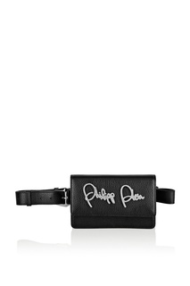 Черная сумка на пояс с логотипом Philipp Plein