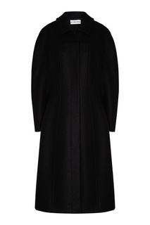 Черное пальто из шерстяной ткани Chapurin