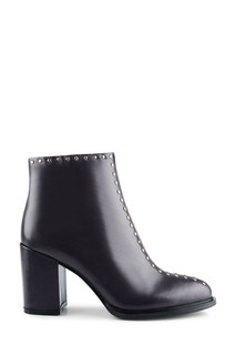 Черные кожаные ботильоны с заклепками Portal
