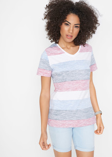 Футболка полосатая с коротким рукавом Bonprix