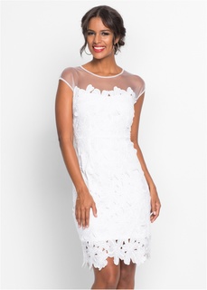 Платье с цветочным кружевом Bonprix