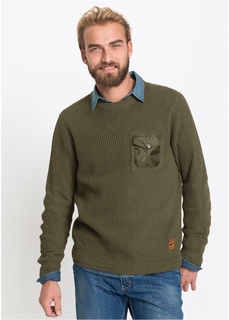Пуловер Slim Fit из переработанного хлопка Bonprix