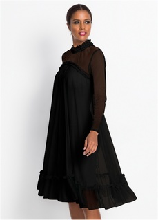 Платье с кружевом и аппликациями Bonprix