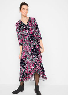 Платье с эффектом запаха и асимметричной юбкой Bonprix