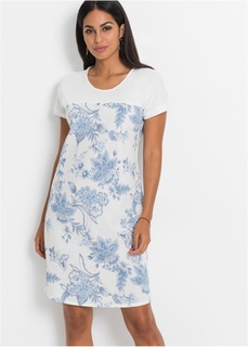 Платье с принтом, лен Bonprix