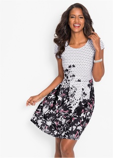 Платье из трикотажа в горошек Bonprix