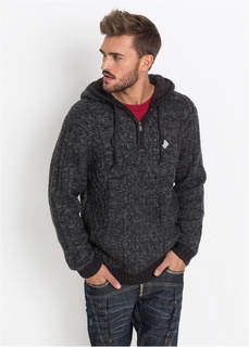 Пуловер Slim Fit с капюшоном Bonprix