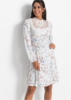 Трикотажное платье с кружевом Bonprix