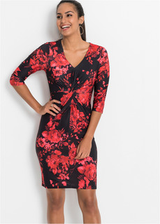 Платье с принтом и драпировкой Bonprix