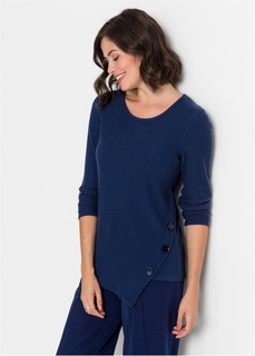 Футболка в резинку с пуговицами Bonprix