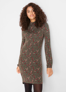 Платье в цветочек, трикотаж Bonprix