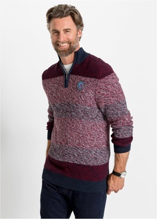 Пуловер с воротником на молнии Bonprix