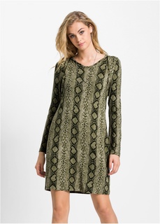 Платье из трикотажа, анималистический принт Bonprix