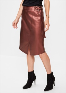 Юбка из блестящей искусственной кожи Bonprix