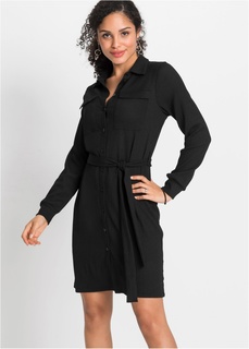 Платье-рубашка с поясом Bonprix