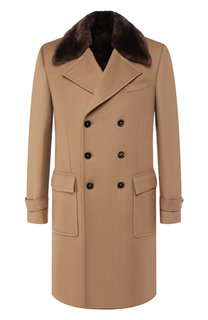 Кашемировое пальто с меховой отделкой Dolce & Gabbana