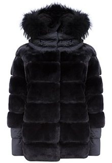 Комбинированная шуба из меха кролика Virtuale Fur Collection