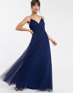 Плиссированное платье макси из тюля на бретельках ASOS DESIGN