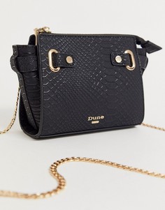 Черная сумка через плечо с эффектом кожи рептилий Dune