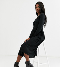 Плиссированное платье мини с длинными рукавами ASOS DESIGN Tall