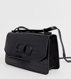 Черная сумка через плечо с эффектом крокодиловой кожи и цепочкой ALDO Adiari