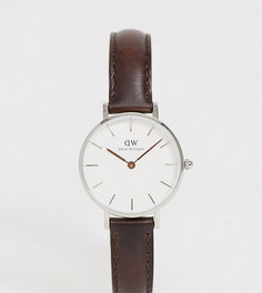 Часы 28 мм с коричневым ремешком Daniel Wellington