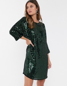 Зеленое платье с пайетками River Island