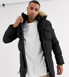 Черная дутая парка с искусственным мехом на капюшоне Good For Nothing