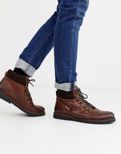 Кожаные светло-коричневые походные ботинки на массивной подошве Dune