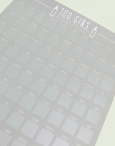 Скретч-постер со списком из 100 видов джина Gift Republic