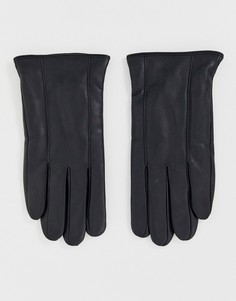 Черные кожаные перчатки для сенсорных гаджетов Barneys Original
