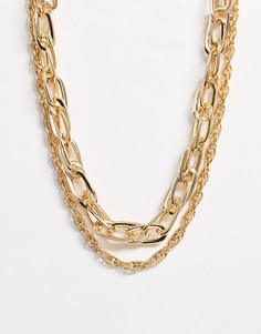 Массивное ожерелье-цепочка в несколько рядов Pieces