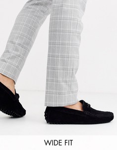 Черные замшевые мокасины Dune wide fit