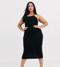 Платье миди с бретельками на спине ASOS DESIGN Curve