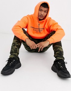 Oversize-худи оранжевого цвета с логотипом Good For Nothing