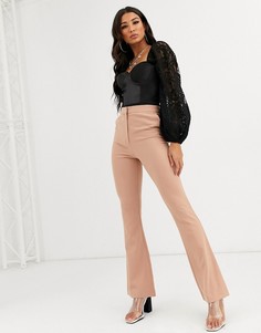 Боди с вырезом сердечком и полупрозрачными рукавами Rare London