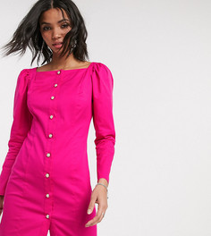 Платье с пышными рукавами и пуговицами Reclaimed Vintage inspired