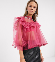 Oversize-блузка с декорированным воротником и рукавами из органзы Sister Jane