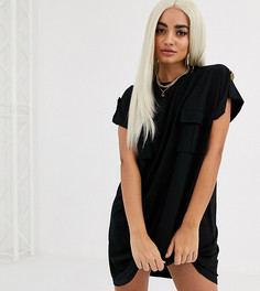 Платье-футболка в стиле милитари ASOS DESIGN Petite