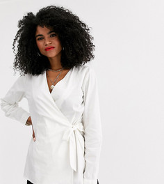 Белая рубашка для кормления с запахом и завязкой спереди Mamalicious Mama.Licious