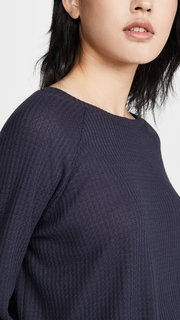 Honeydew Intimates Sneak Peek Waffle Knit Crop Sweatshirt