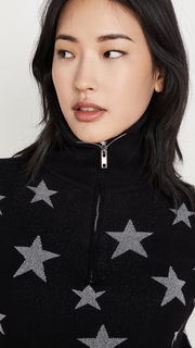 Chaser Star Intarsia Drop Shoulder Funnel Neck Pullover
