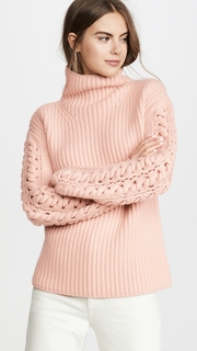 TSE Cashmere Cashmere Turtleneck with Braided Cording