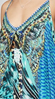 Camilla Flared Mini Dress With Sheer Overlay
