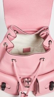 What Goes Around Comes Around Gucci Pink Leather Bamboo Handle Backpack