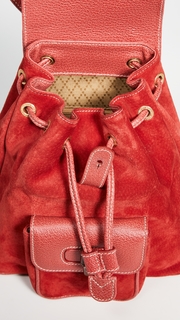 What Goes Around Comes Around Gucci Red Suede Bamboo Backpack