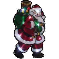 Световое панно «Дед мороз с мешком подарков» (35 ламп, 45х58 см), Волшебная страна