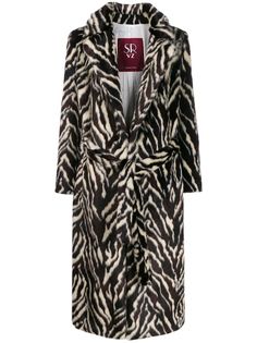 Simonetta Ravizza belted animal print coat